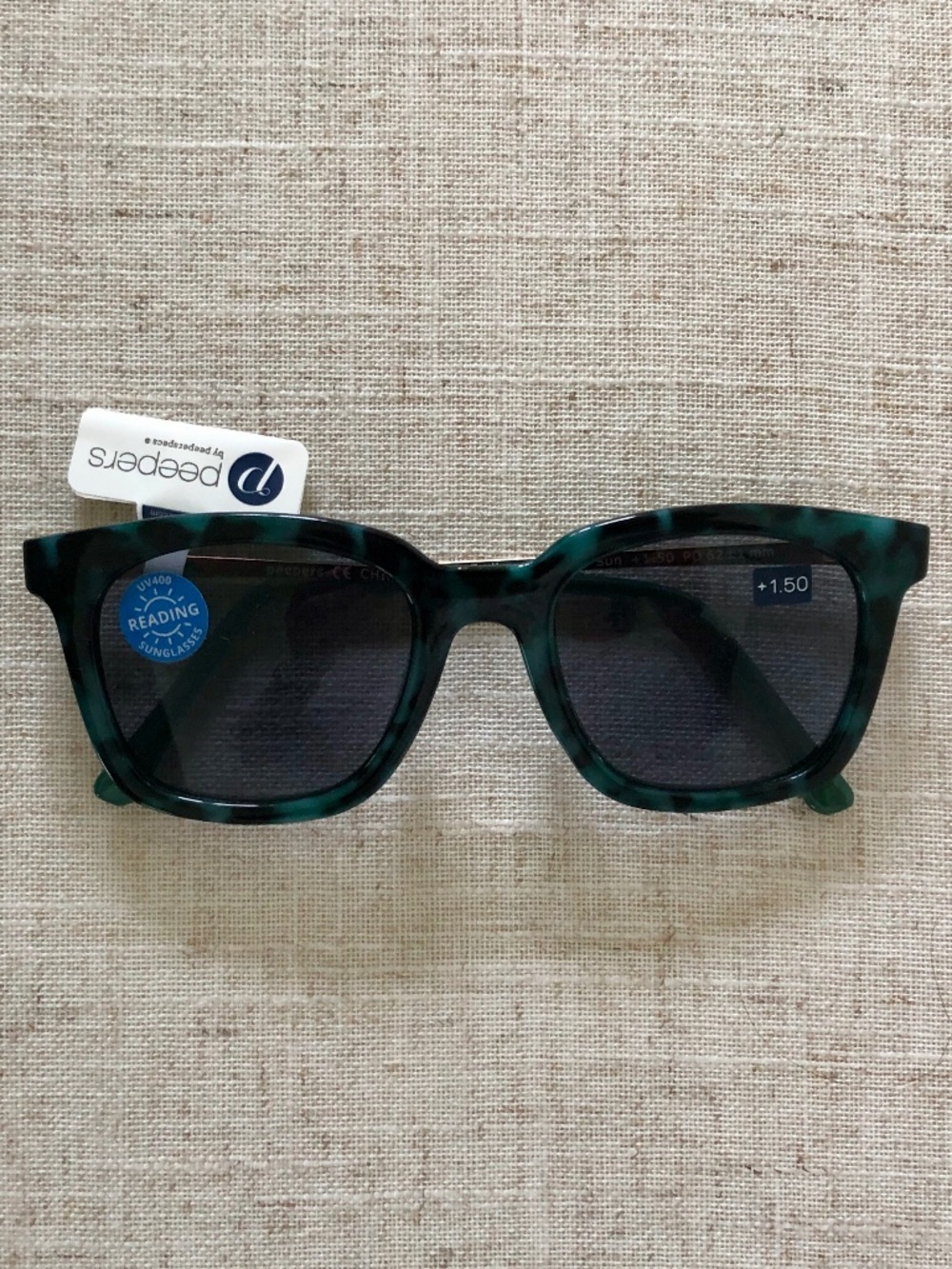 New Peepers Green Tortoise Endless Summer Sun Reading Glasses‎ +1.50